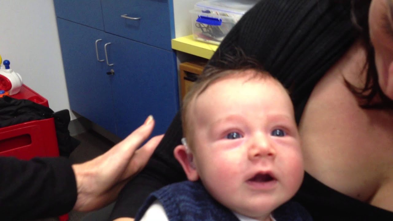 Lachlan's first hearing aids aged 7 weeks old.  Our gorgeous baby boy.