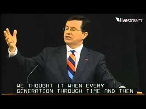 Stephen Colbert At University of Virginia  You Owe The Previous Generation Nothing
