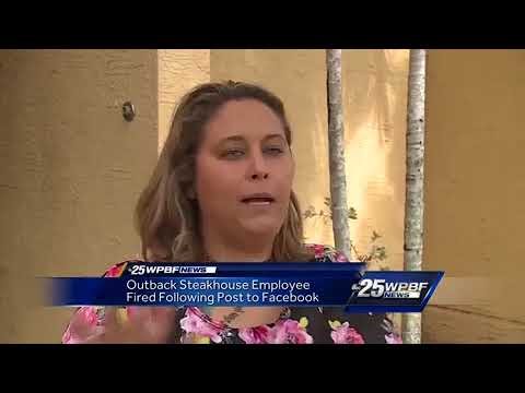 Waitress says she was fired over Facebook post