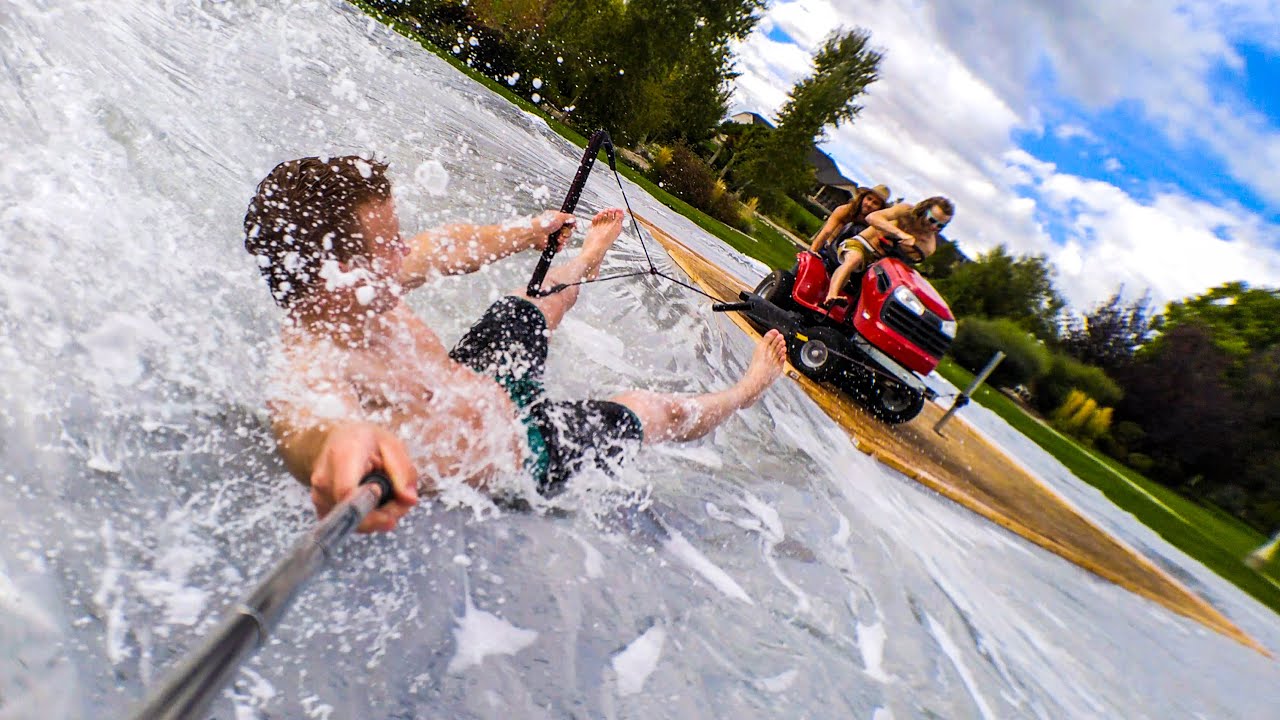 Lawn Mower Slip N Slide - Filmed on a Smartphone in 4K! | DEVINSUPERTRAMP