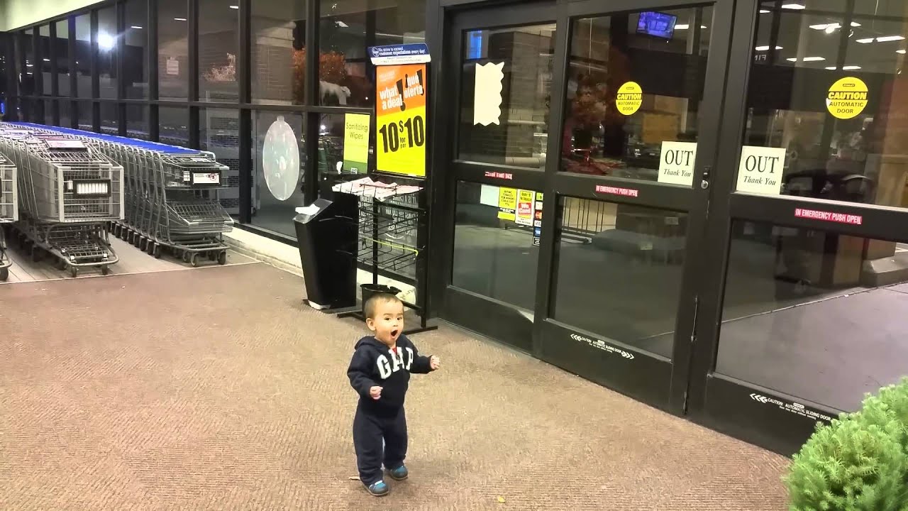 First time reaction to automatic sliding doors