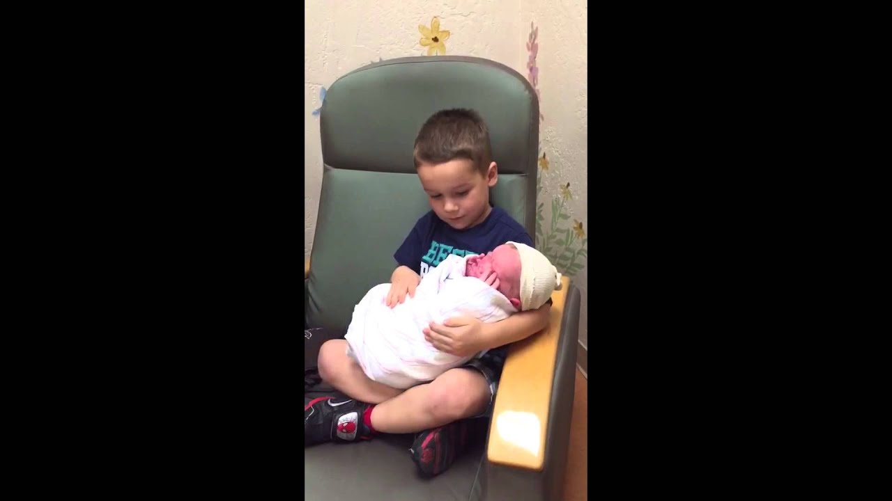 Funny Reaction to Meeting his New Baby Brother