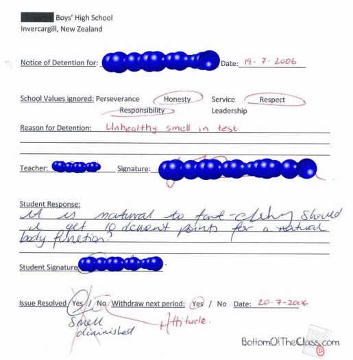 16 Funny Detention Slips