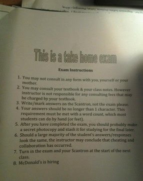 18 Extremely Funny Test Questions