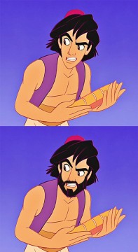 Male Disney Characters Imagined With and Without Beards