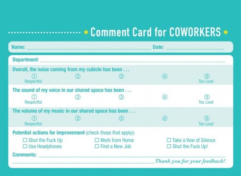 Comedian Creates Comment Cards for Personal Relationships