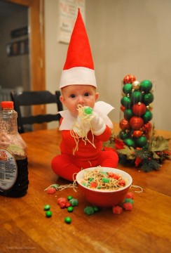 Dad Turns His Baby Son Into a Real-Life Elf on the Shelf