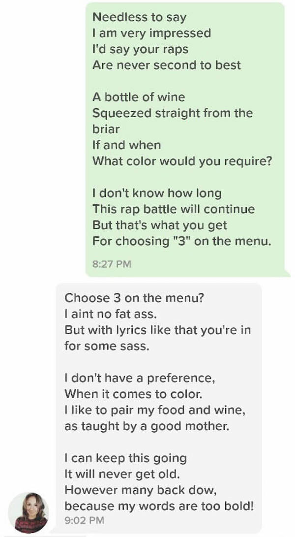 Guy Challenges Woman On Tinder To Freestyle Rap Battle