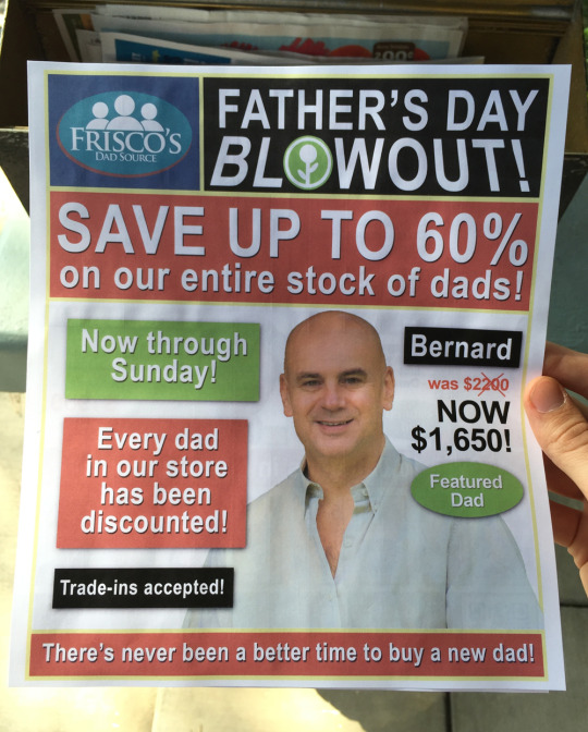 Sale Flyer Wants You to Buy a New Dad