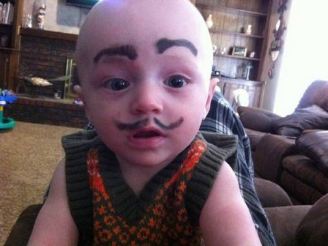 Fake Eyebrows On Babies is Hilarious (15 Pics)