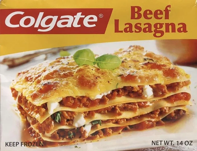 colgate beef lasagna, colgate lasagna, cursed lasagna, cringe lasagna