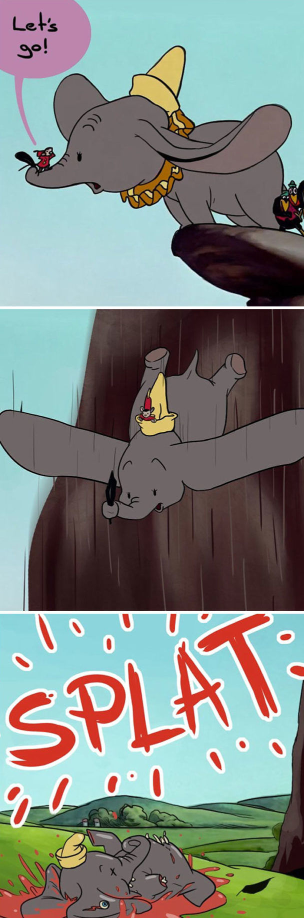 Dumbo Inflation Cartoonist Imagines What It Would Look Like If Disney Movies Were ...