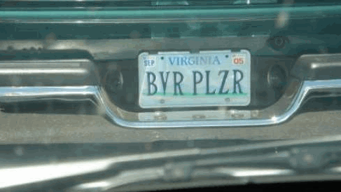bvr plzr funny license plate, bvr plzr license plate