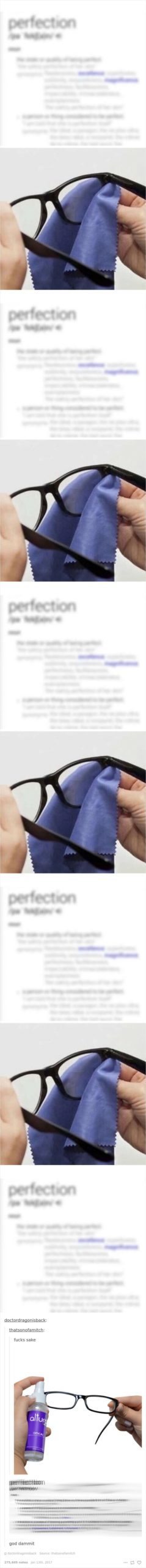 glasses meme - cleaning glasses makes it blurrier