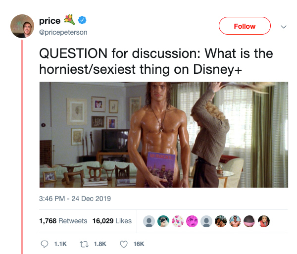 twitter - QUESTION for discussion: What is thehorniest/sexiest thing on Disney+