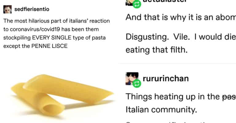 The Coronavirus Lockdown In Italy Spurs A Debate About Pasta, Of Course (A Tumblr Thread)