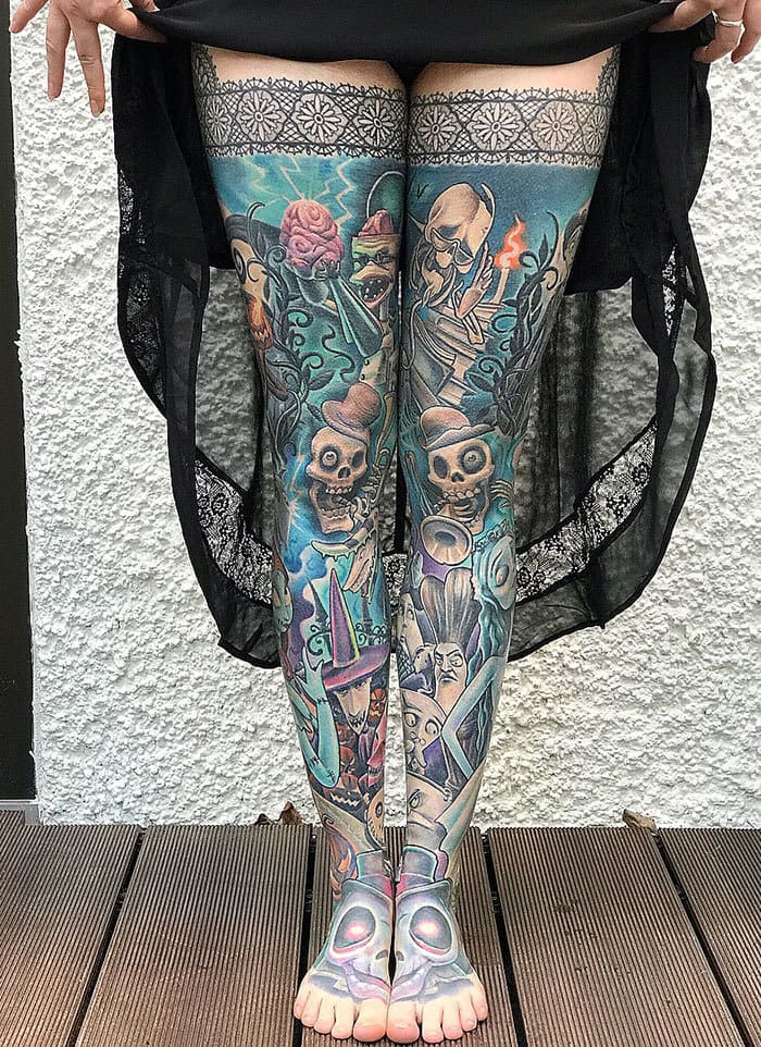 leg tattoo, leg tattoos, epic leg tattoos