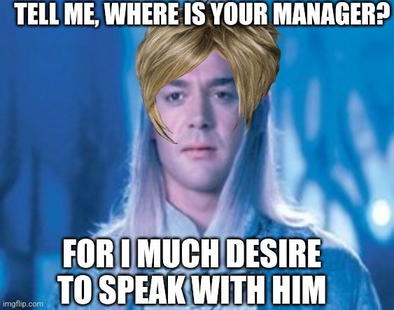 LOTR meme - i wish to speak with manager