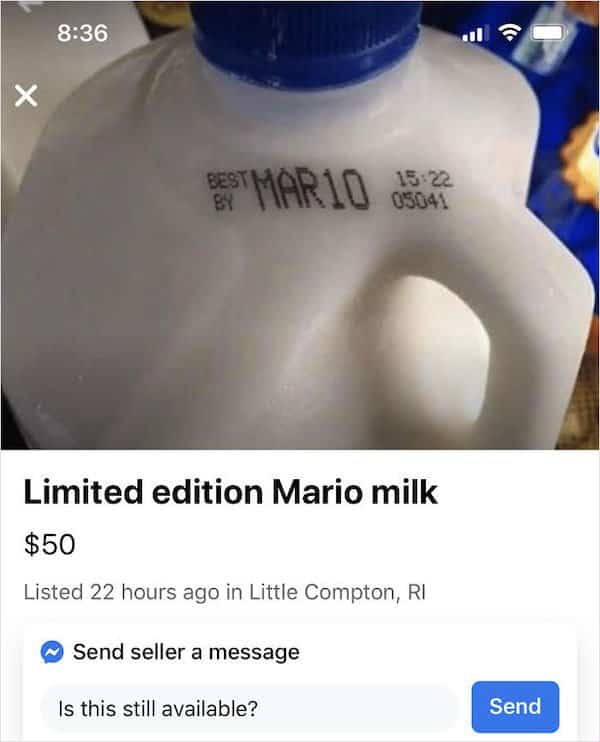 limited edition mario milk ad, mario milk ad, funny ad