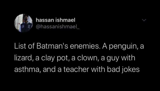 batman roast, observation about batman, observations about batman, batman slander, batman slander meme, joke about batman, funny joke about batman, jokes about batman, funny jokes about batman, batman burn meme, batman burn memes, funny batman joke