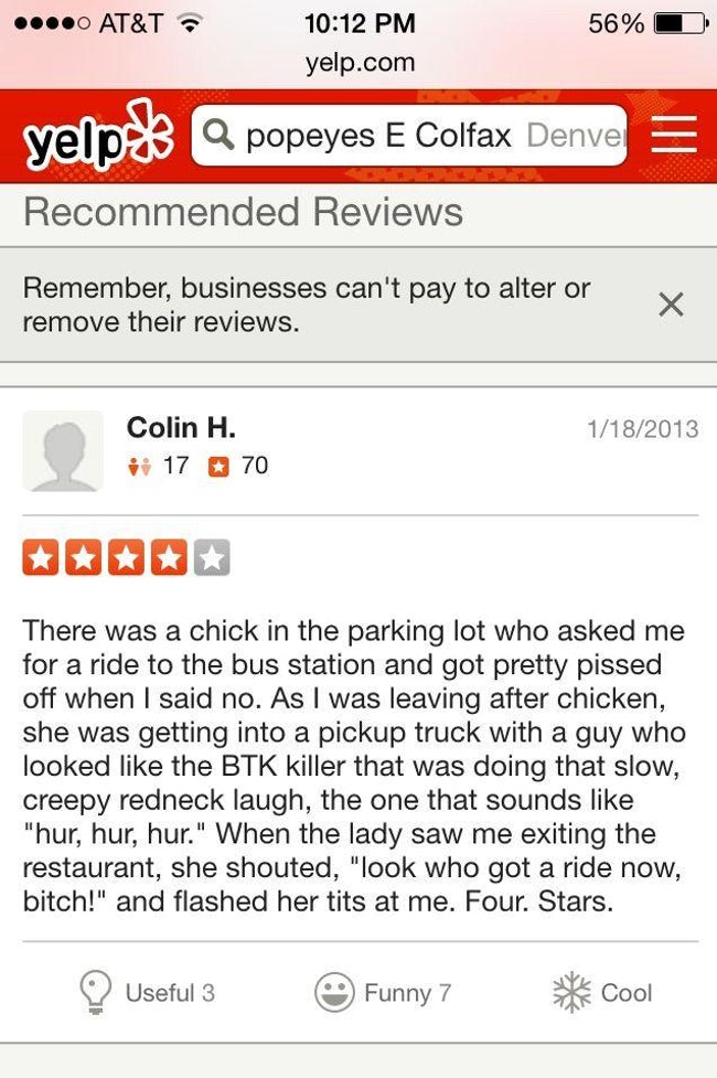 funny yelp review, funny review