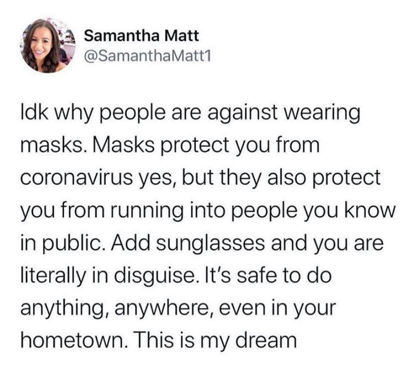 masks protect you from running into people you know, mask meme, mask memes, covid mask meme, covid masks meme, covid mask memes, corona mask meme, corona mask memes, coronavirus mask meme, coronavirus mask memes, funny mask meme, funny mask memes, corona virus mask meme, corona virus mask memes, face mask meme, face mask memes, meme mask, memes mask, meme face mask, face mask funny meme, face mask meme funny, funny face mask meme, wear your mask meme, covid mask joke, coronoavirus mask joke, corona virus mask joke, face mask meme coronavirus, @samanthamatt1 masks