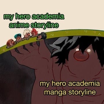 manga anime meme, manga vs anime meme, manga v anime meme