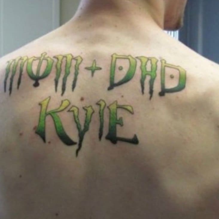 mom dad kyle tattoo, mom dad kyle monster tattoo, kyle monster tattoo