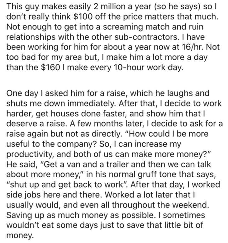 wholesome revenge, wholesome revenge story, man becomes contractor and takes over jerks business, man takes business from jerk, reddit contractor revenge story, contractor revenge story, revenge on contractor boss