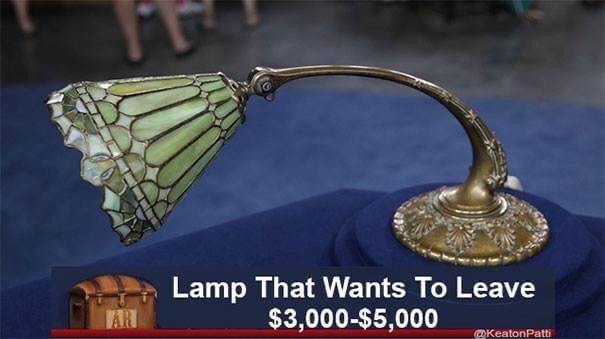 lamp that wants to leave antiques roadshow, lamp that wants to leave antiques roadshow meme