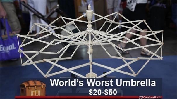 world's worst umbrella, worlds worst umbrella, worlds worst umbrella antiques roadshow meme
