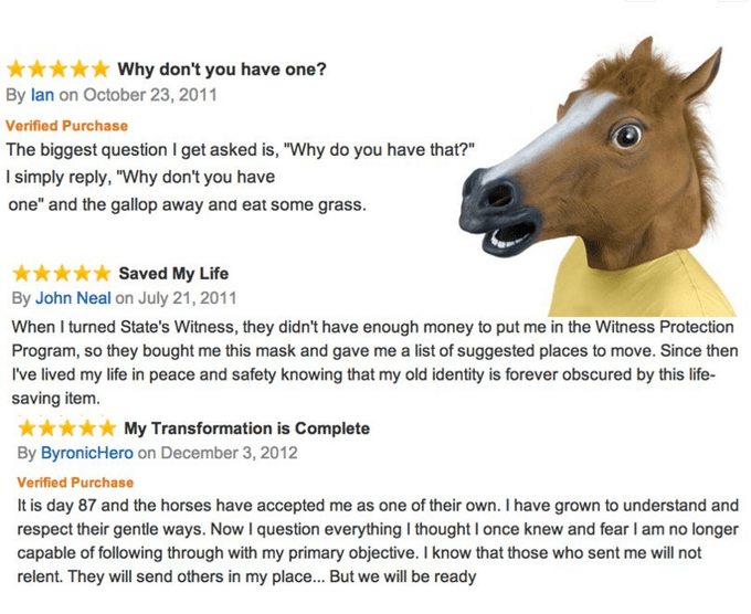 funny horse mask reviews