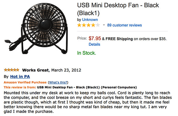 funny desktop fan review