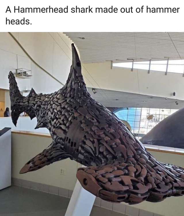 hammerhead shark made out of hammer heads