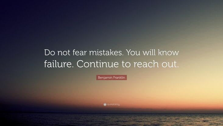 do not fear mistakes inspirational meme, do not fear mistakes encouraging meme