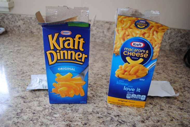 kraft macaroni has fork on box in canada