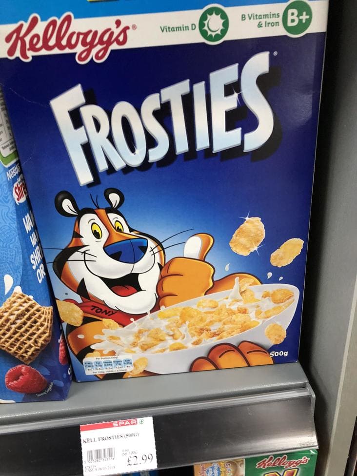 frosted flakes called frosties in europe