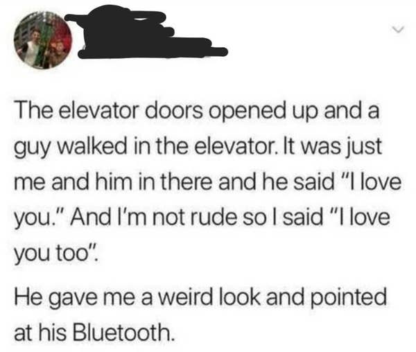 saying i love you in elevator facepalm