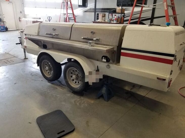 customer brought in bbq trailer just rolled into the shop