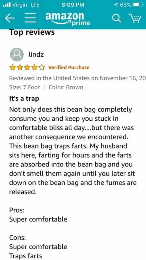 funny amazon reviews - traps farts
