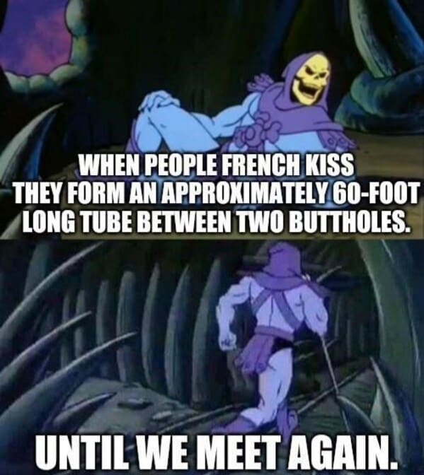 skeletor meme until we meet again - when people kiss
