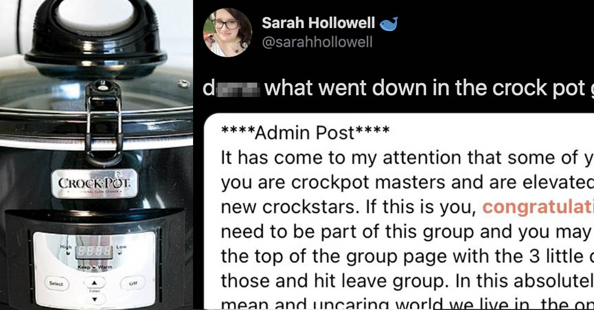 crock pot facebook group drama