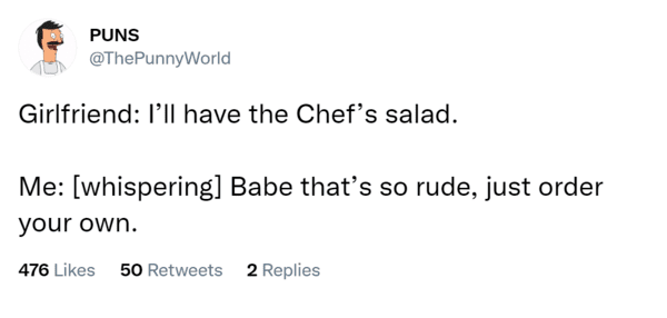 food puns - chef's salad