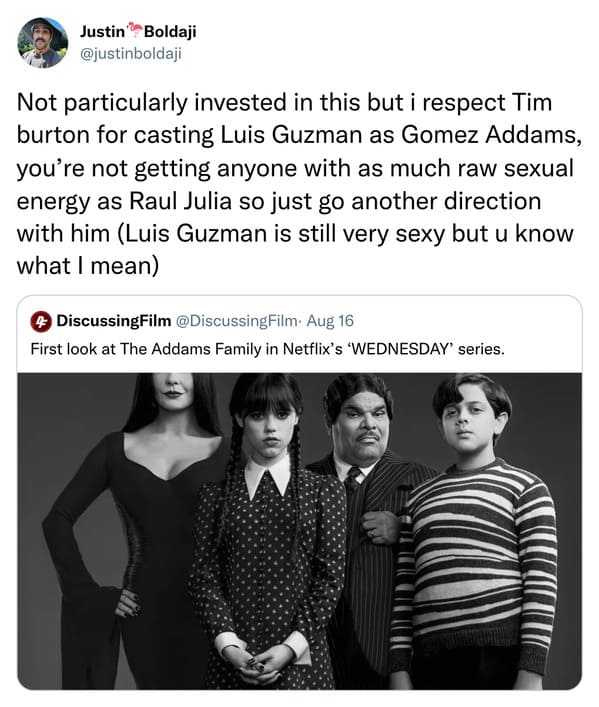 Wednesday: Luis Guzmán cast as Gomez Addams in Netflix series