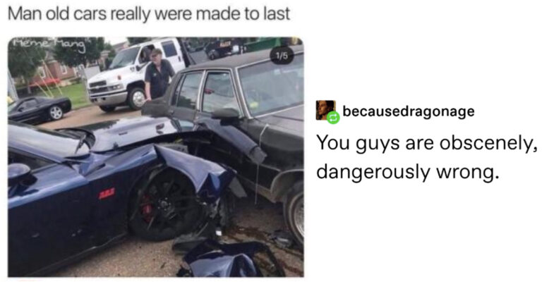 ‘It’s Physics’ — Tumblr Users Get Schooled on Modern Cars Versus Old-School Ones