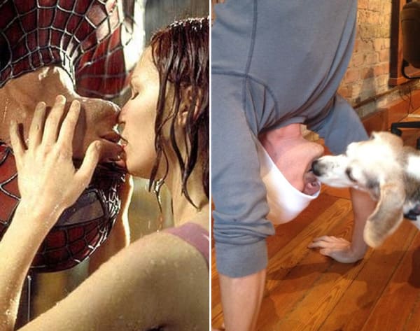 movies recreated spiderman kissing scene