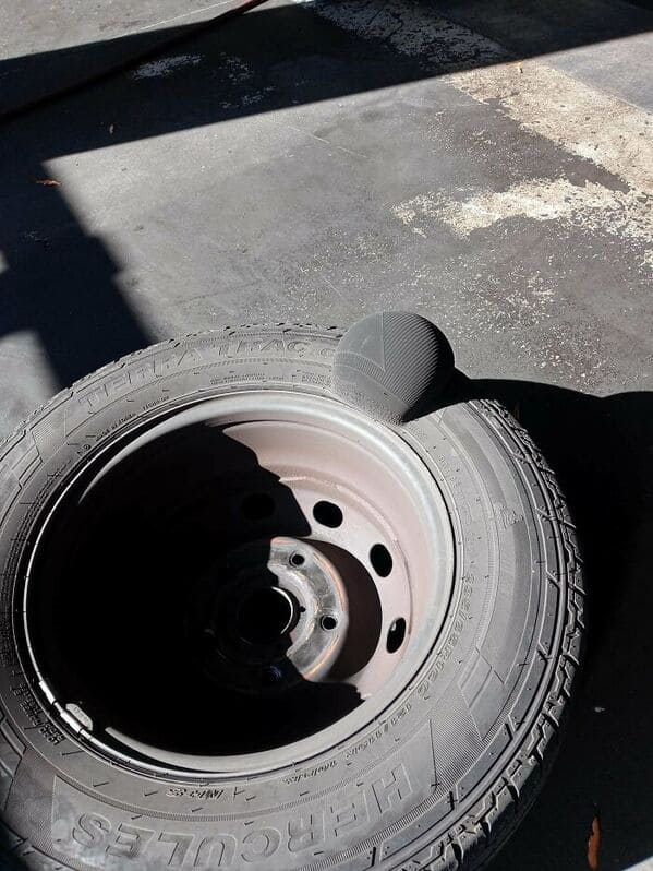 car tire with bulge
