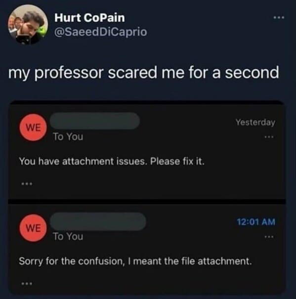 accidental jokes professor email