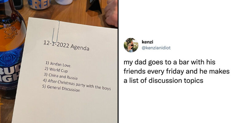 Wholesome Dad Prepares List Of Discussion Topics For Weekly “Board Meeting” At The Bar