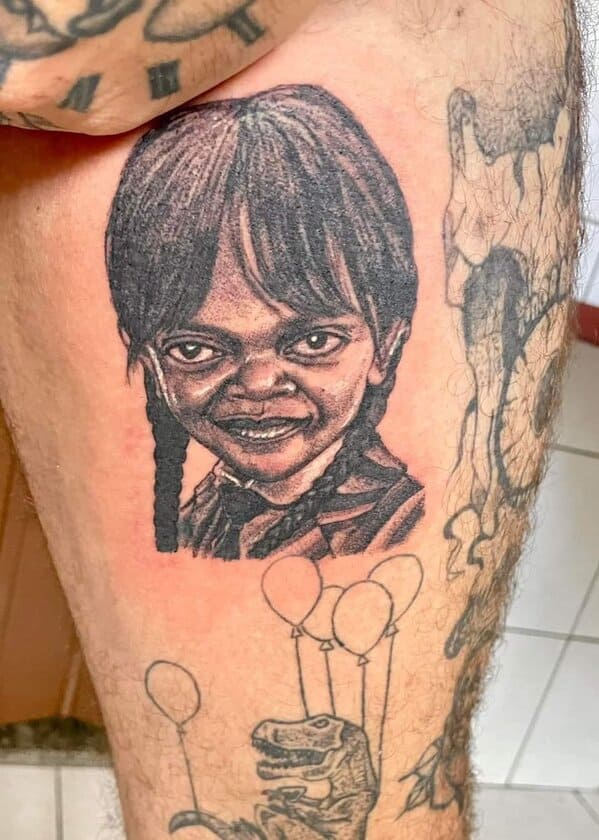bad Wednesday Addams tattoo